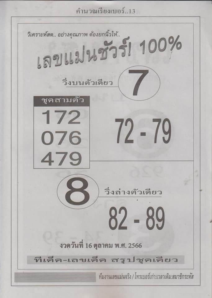 เลขแม่นชัวร์